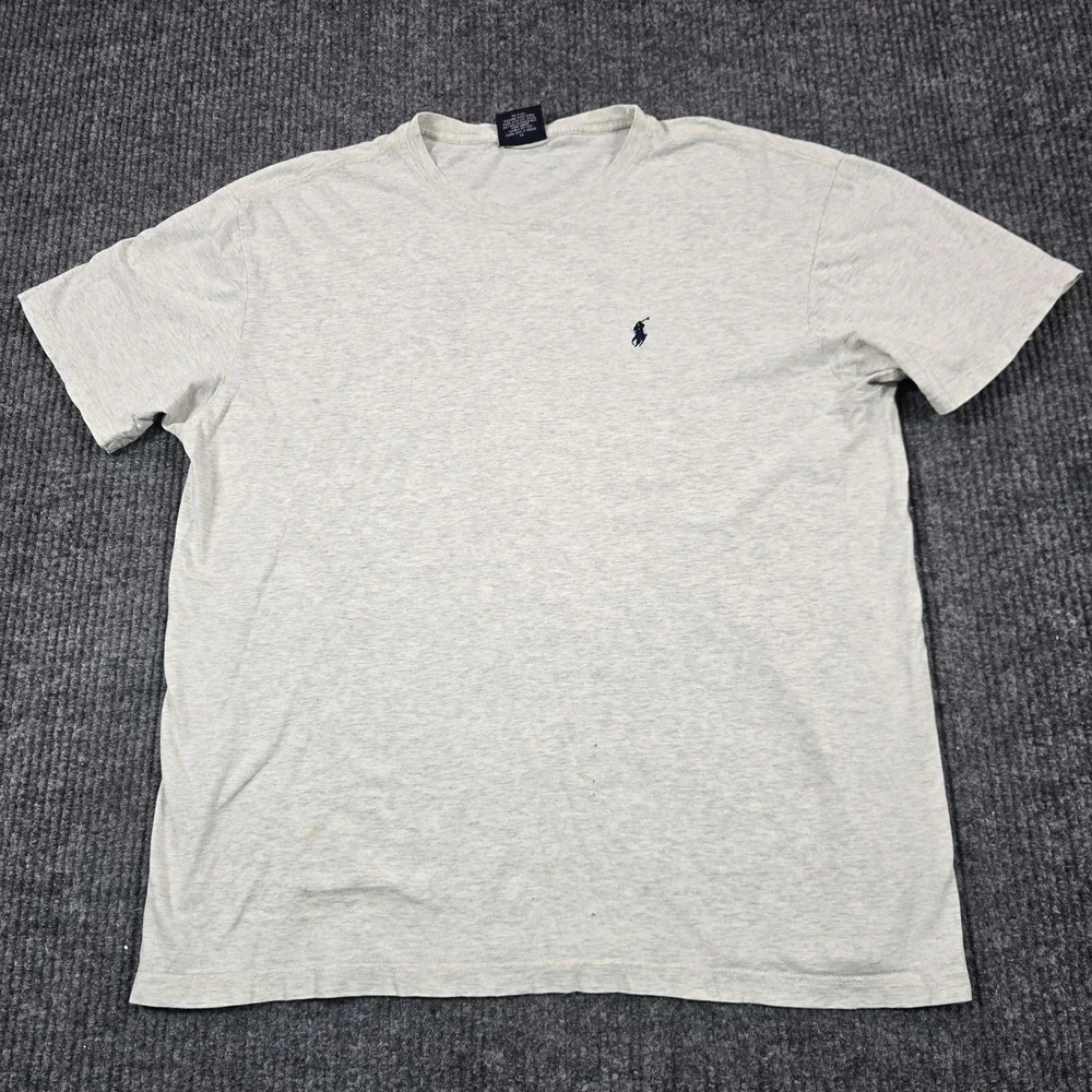 Vintage Polo Ralph Lauren Shirt Mens‎ Medium Gray Short Sleeve Pony Logo Tee Y2K